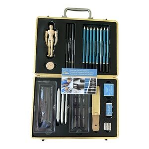 Artist's Loft Sketching Set 30 Pieces NEW UNSEALED Gold Carrying Case GIFT Di…